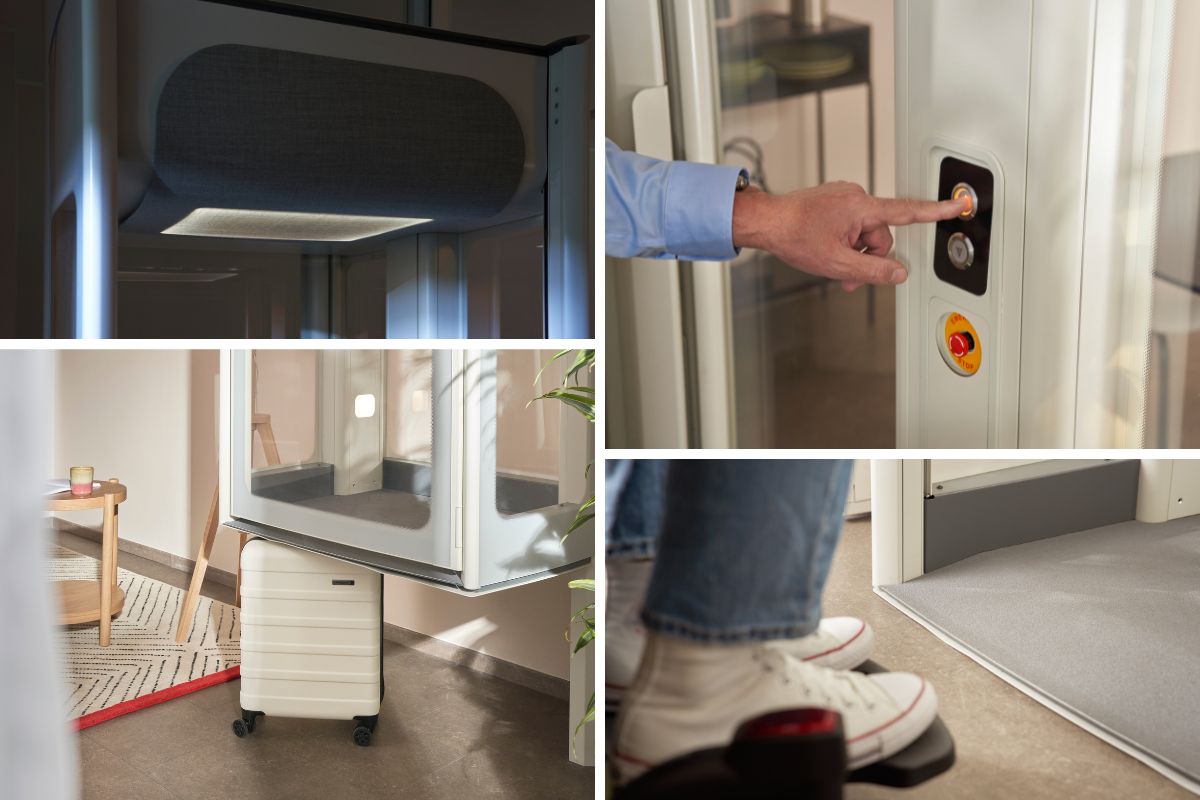 Detailné zábery domáceho výťahu Stannah Uplifts.